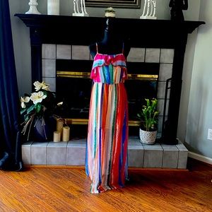 Candie’s Multi-Colored Striped Maxi Dress
